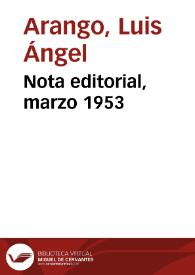 Nota editorial, marzo 1953 | Biblioteca Virtual Miguel de Cervantes