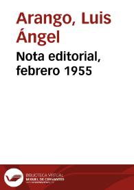 Nota editorial, febrero 1955 | Biblioteca Virtual Miguel de Cervantes