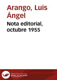 Nota editorial, octubre 1955 | Biblioteca Virtual Miguel de Cervantes