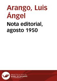 Nota editorial, agosto 1950 | Biblioteca Virtual Miguel de Cervantes