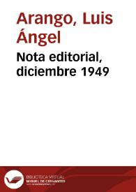 Nota editorial, diciembre 1949 | Biblioteca Virtual Miguel de Cervantes