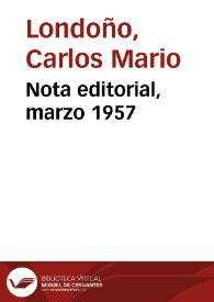Nota editorial, marzo 1957 | Biblioteca Virtual Miguel de Cervantes