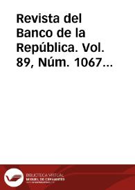 Revista del Banco de la República. Vol. 89, Núm. 1067 (septiembre 2016) | Biblioteca Virtual Miguel de Cervantes