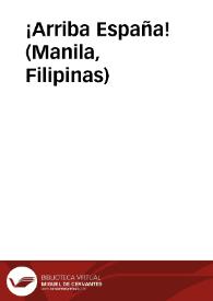 ¡Arriba España! (Manila, Filipinas) | Biblioteca Virtual Miguel de Cervantes