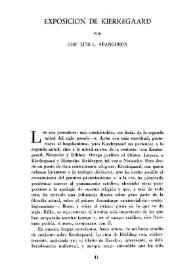 Exposición de Kierkegaard / por José Luis L. Aranguren | Biblioteca Virtual Miguel de Cervantes