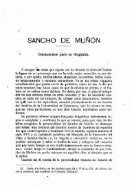Sancho de Muñón. Datos para su biografía / Amalio Huarte | Biblioteca Virtual Miguel de Cervantes