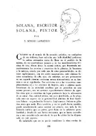 Solana, escritor; Solana, pintor / por E. Sordo Lamadrid | Biblioteca Virtual Miguel de Cervantes