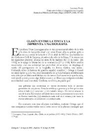 Clarín entre la tinta y la imprenta: una biografía / Laureano Bonet | Biblioteca Virtual Miguel de Cervantes