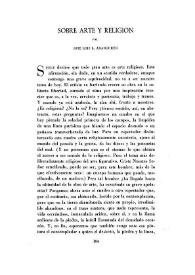 Sobre arte y religión / por José L. Aranguren | Biblioteca Virtual Miguel de Cervantes