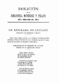 Un epigrama de Luciano / traducido por Marcelino Menéndez y Pelayo | Biblioteca Virtual Miguel de Cervantes