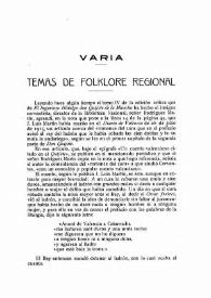 Temas de folklore regional / Tomás Maza Solano | Biblioteca Virtual Miguel de Cervantes