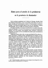 Datos para el estudio de la prehistoria en la provincia de Santander / Francisco Fernández Montes | Biblioteca Virtual Miguel de Cervantes