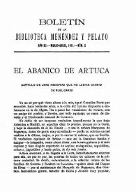 El abanico de Artuca. Capítulo de unas memorias que no llevan camino de publicarse / Conde de Las Navas | Biblioteca Virtual Miguel de Cervantes