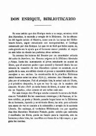 Don Enrique, bibliotecario / Miguel Artigas y Ferrando | Biblioteca Virtual Miguel de Cervantes