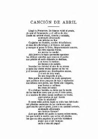 Canción de abril / Enrique Menéndez Pelayo | Biblioteca Virtual Miguel de Cervantes
