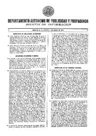 Boletín de Información. Departamento Autónomo de Publicidad y Propaganda [México] | Biblioteca Virtual Miguel de Cervantes