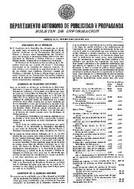 Boletín de Información. Departamento Autónomo de Publicidad y Propaganda [México]. Viernes 2 de julio de 1937 | Biblioteca Virtual Miguel de Cervantes