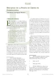 Reliquias de la Pasión de Cristo en Extremadura / José María Domínguez Moreno | Biblioteca Virtual Miguel de Cervantes