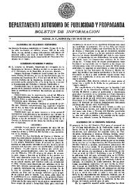 Boletín de Información. Departamento Autónomo de Publicidad y Propaganda [México]. Miércoles 7 de julio de 1937 | Biblioteca Virtual Miguel de Cervantes