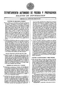 Boletín de Información. Departamento Autónomo de Publicidad y Propaganda [México]. Jueves 8 de julio de 1937 | Biblioteca Virtual Miguel de Cervantes