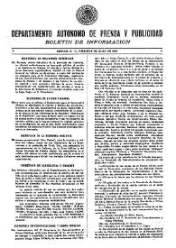 Boletín de Información. Departamento Autónomo de Publicidad y Propaganda [México]. Viernes 9 de julio de 1937 | Biblioteca Virtual Miguel de Cervantes