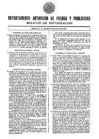 Boletín de Información. Departamento Autónomo de Publicidad y Propaganda [México]. Sábado 10 de julio de 1937 | Biblioteca Virtual Miguel de Cervantes