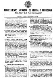 Boletín de Información. Departamento Autónomo de Publicidad y Propaganda [México]. Domingo 11 de julio de 1937 | Biblioteca Virtual Miguel de Cervantes