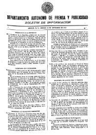 Boletín de Información. Departamento Autónomo de Publicidad y Propaganda [México]. Viernes 10 de septiembre de 1937 | Biblioteca Virtual Miguel de Cervantes