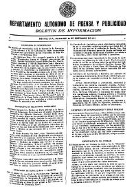 Boletín de Información. Departamento Autónomo de Publicidad y Propaganda [México]. Domingo 12 de septiembre de 1937 | Biblioteca Virtual Miguel de Cervantes