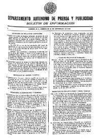 Boletín de Información. Departamento Autónomo de Publicidad y Propaganda [México]. Miércoles 15 de septiembre de 1937 | Biblioteca Virtual Miguel de Cervantes