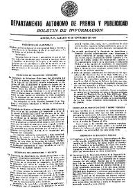 Boletín de Información. Departamento Autónomo de Publicidad y Propaganda [México]. Sábado 18 de septiembre de 1937 | Biblioteca Virtual Miguel de Cervantes