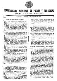 Boletín de Información. Departamento Autónomo de Publicidad y Propaganda [México]. Miércoles 22 de septiembre de 1937 | Biblioteca Virtual Miguel de Cervantes