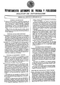 Boletín de Información. Departamento Autónomo de Publicidad y Propaganda [México]. Jueves 23 de septiembre de 1937 | Biblioteca Virtual Miguel de Cervantes
