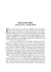 François Lopez : (26-IX-1934 – 5-VIII-2010) / Jean-François Botrel | Biblioteca Virtual Miguel de Cervantes