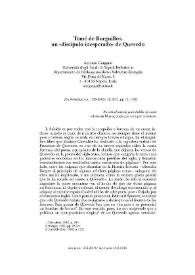 Tomé de Burguillos, un "discípulo inesperado" de Quevedo" / Antonio Gargano | Biblioteca Virtual Miguel de Cervantes