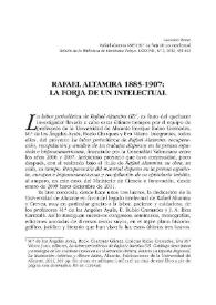 Rafael Altamira 1855-1907: la forja de un intelectual / Laureano Bonet | Biblioteca Virtual Miguel de Cervantes