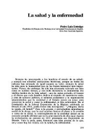 La salud y la enfermedad / Pedro Laín Entralgo | Biblioteca Virtual Miguel de Cervantes