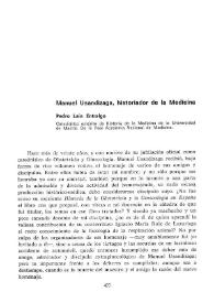 Manuel Usandizaga, historiador de la medicina / Pedro Laín Entralgo | Biblioteca Virtual Miguel de Cervantes
