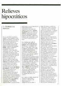 Relieves hipocráticos / Pedro Laín Entralgo | Biblioteca Virtual Miguel de Cervantes