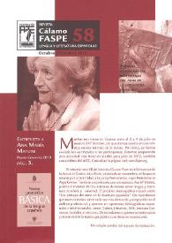 Más información sobre Revista Cálamo FASPE : lengua y literatura españolas. Núm. 58. 2011