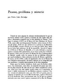 Picasso, problema y misterio / Pedro Laín Entralgo | Biblioteca Virtual Miguel de Cervantes