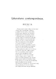 Literatura contemporánea. Rima / Francisco de Cossío | Biblioteca Virtual Miguel de Cervantes