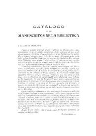 Catálogo de los manuscritos de la Biblioteca / Miguel Artigas y Ferrando | Biblioteca Virtual Miguel de Cervantes