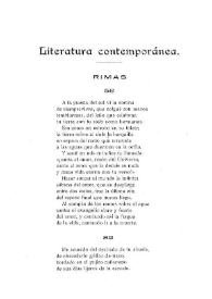 Literatura contemporánea. Rimas / Miguel de Unamuno | Biblioteca Virtual Miguel de Cervantes