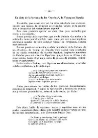 Un dato de la fortuna de las "Noches" de Young en España / José María de Cossío | Biblioteca Virtual Miguel de Cervantes