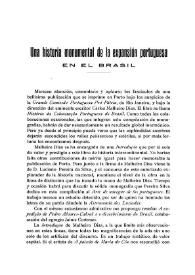 Una historia monumental de la expansión portuguesa en el Brasil / Carlos Pereyra | Biblioteca Virtual Miguel de Cervantes