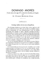 Domingo Andrés. Poeta latino del siglo XVI, natural de Alcañiz, en Aragón / Vicente Bardavíu Ponz | Biblioteca Virtual Miguel de Cervantes