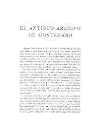El antiguo archivo de Montehano / Fr. S. de Santibañez | Biblioteca Virtual Miguel de Cervantes