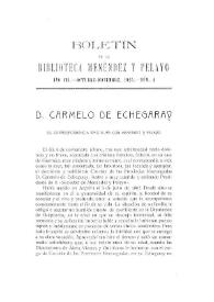 Correspondencia epistolar de D. Carmelo de Echegaray con Menéndez y Pelayo / Carmelo de Echegaray | Biblioteca Virtual Miguel de Cervantes