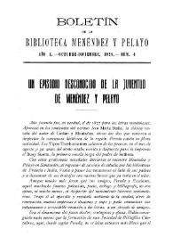 Un episodio desconocido de la juventud de Menéndez y Pelayo / Miguel Artigas y Ferrando | Biblioteca Virtual Miguel de Cervantes